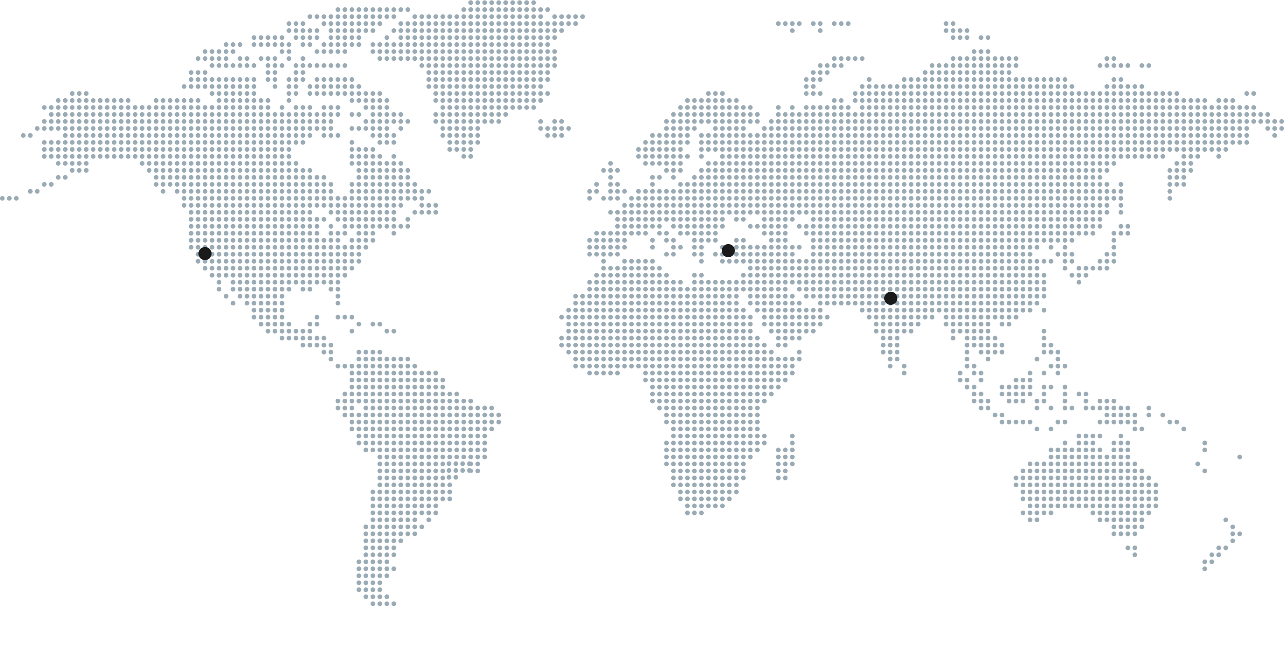 World map showing where the ThreeV team is based