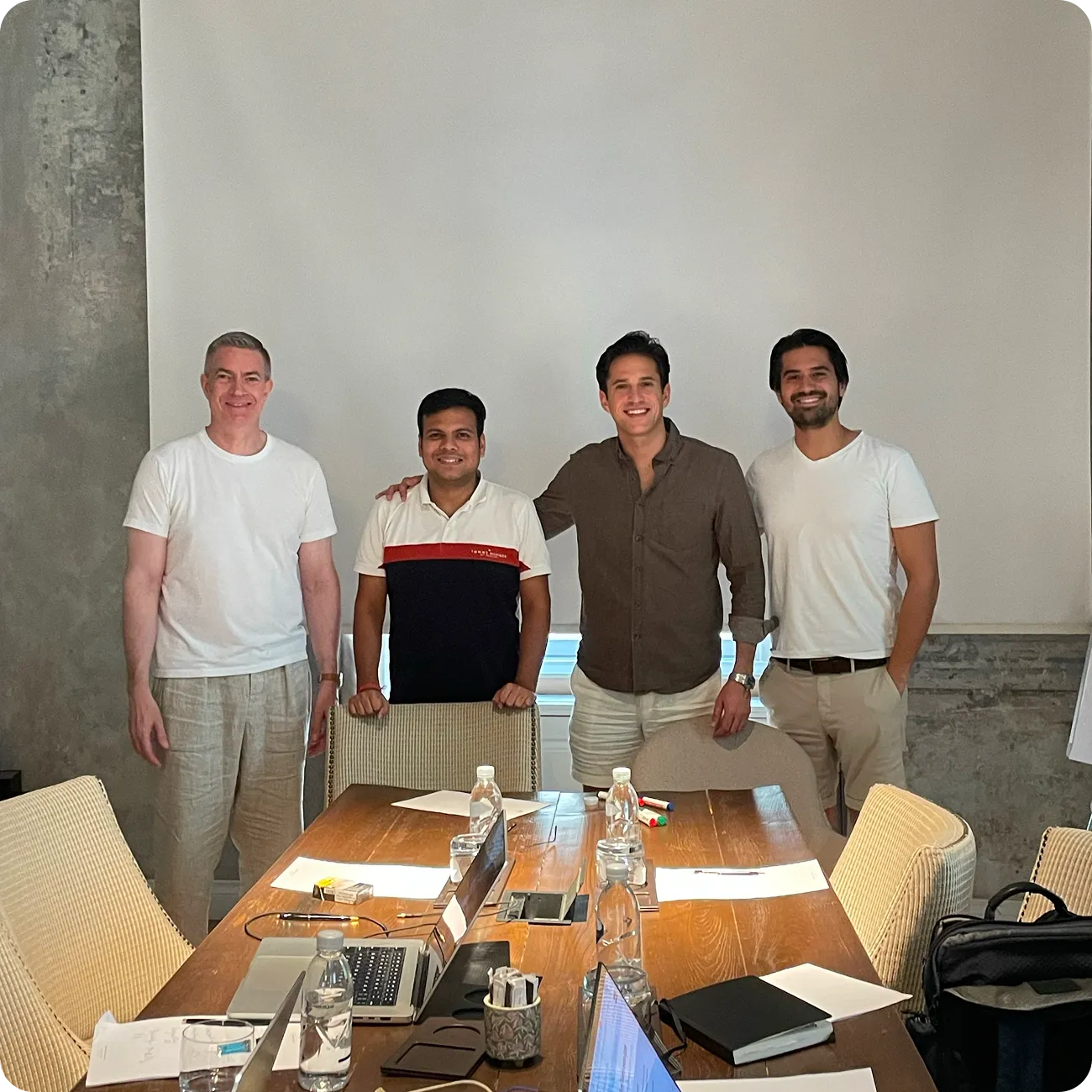 The team together offsite
