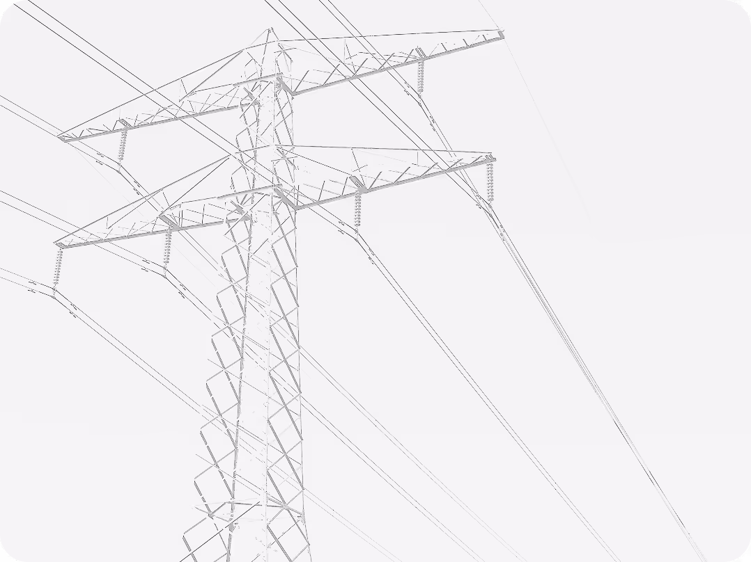 A transmission pylon photographed against an open sky